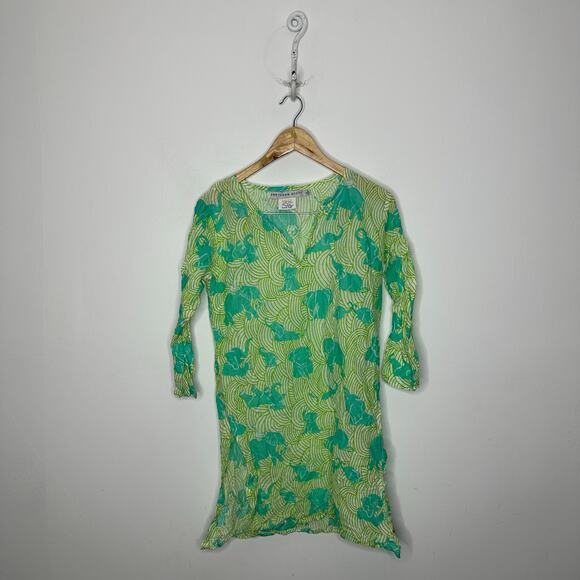 Gretchen Scott Designs Cotton Tunic Swim Cover Up Elephants cotton women's S - Picture 3 of 6